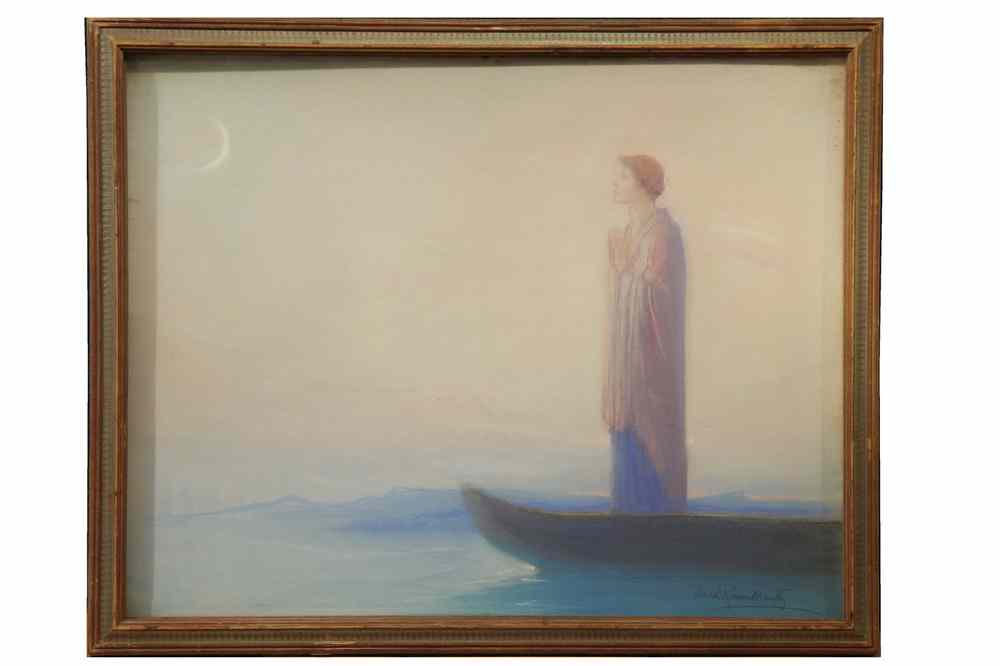 Appraisal: PASTEL DRAWING - Titled on reverse 'Ave Maria' and signed