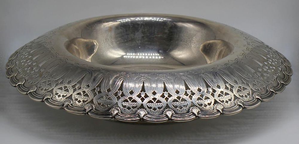 Appraisal: STERLING Tiffany Co Sterling Center Bowl Tiffany Co sterling monogrammed