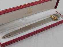 Appraisal: A boxed Cartier stainless steel paperknife cm long