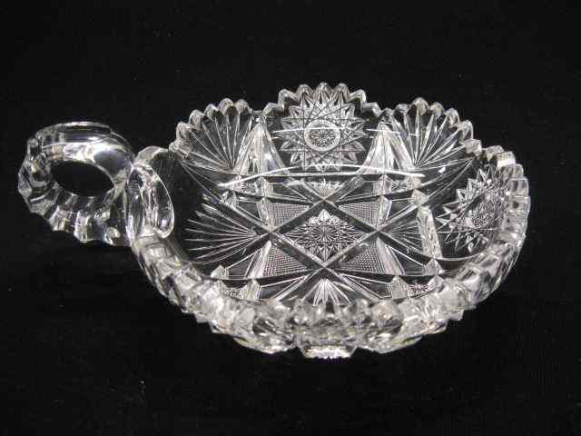 Appraisal: Cut Glass Relish Dish scarce shape brilliant period '' x