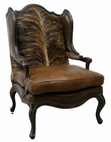 Appraisal: Oversized Louis XV style wingback armchair Our House Designs Inc