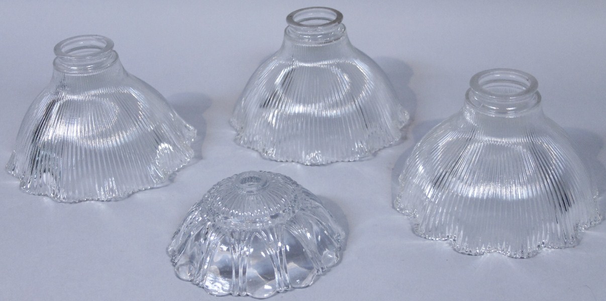 Appraisal: Four various glass light shades probably mid- thC of ribbed