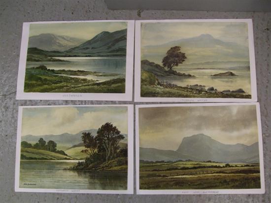 Appraisal: Keith Burtonshaw four watercolours of the lake district Ullswater Buttermere