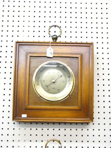 Appraisal: English Walnut Wall Mount Barometer with raised panel design square