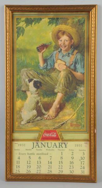 Appraisal: Norman Rockwell Coca-Cola Calendar Description Self-framed with full pad Condition