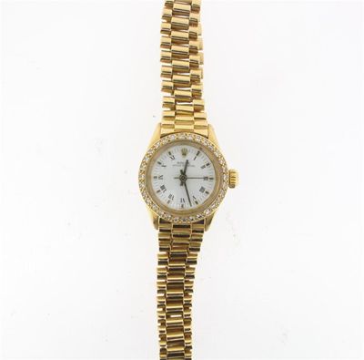 Appraisal: A ladies ct yellow gold oyster perpetual wristwatch by Rolex