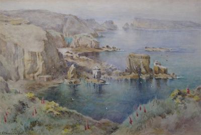 Appraisal: Ethel S Cheesewright Exh - Coastal scene in Sark Signed