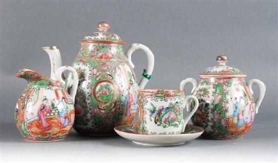 Appraisal: Chinese Export Rose Medallion porcelain -piece assembled partial tea service