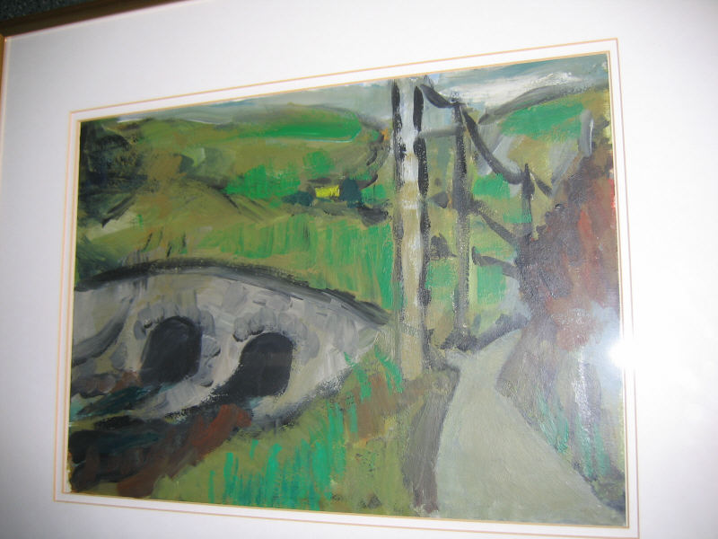 Appraisal: NANCY WYNNE JONES BRITISH B THE BRIDGE mixed media on