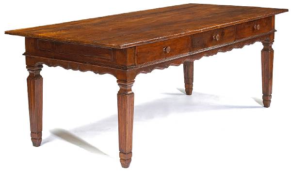 Appraisal: An Italian Neoclassical walnut library table late th century The