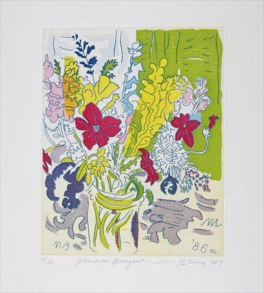 Appraisal: NELL BLAINE - GLOUCESTER BOUQUET Etching in color x in