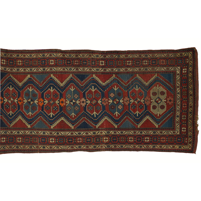 Appraisal: Caucasian Shirvan runner c stylized floral design in red and