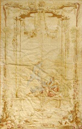 Appraisal: AUBUSSON MYTHOLOGICAL TAPESTRY Worked with the figure of a youth