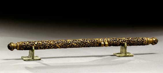 Appraisal: ANTIQUE SINO-TIBETAN INCENSE HOLDER Antique Sino-Tibetan gilt bronze and iron