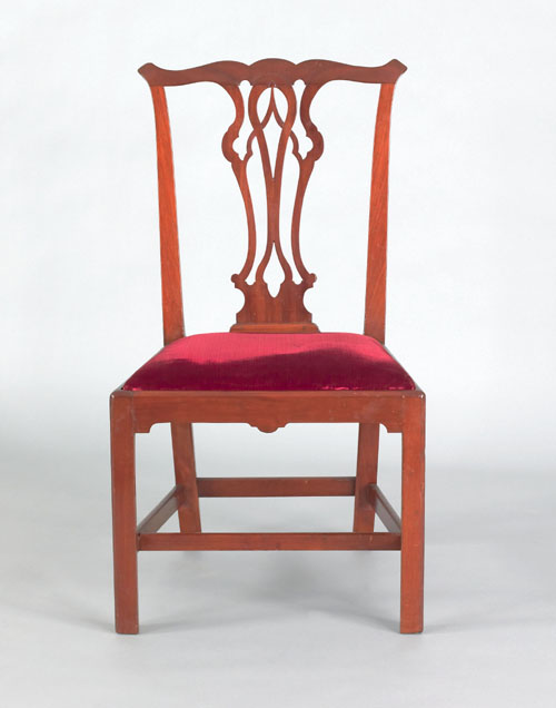 Appraisal: New England Chippendale mahogany dining chair ca with pierced splat