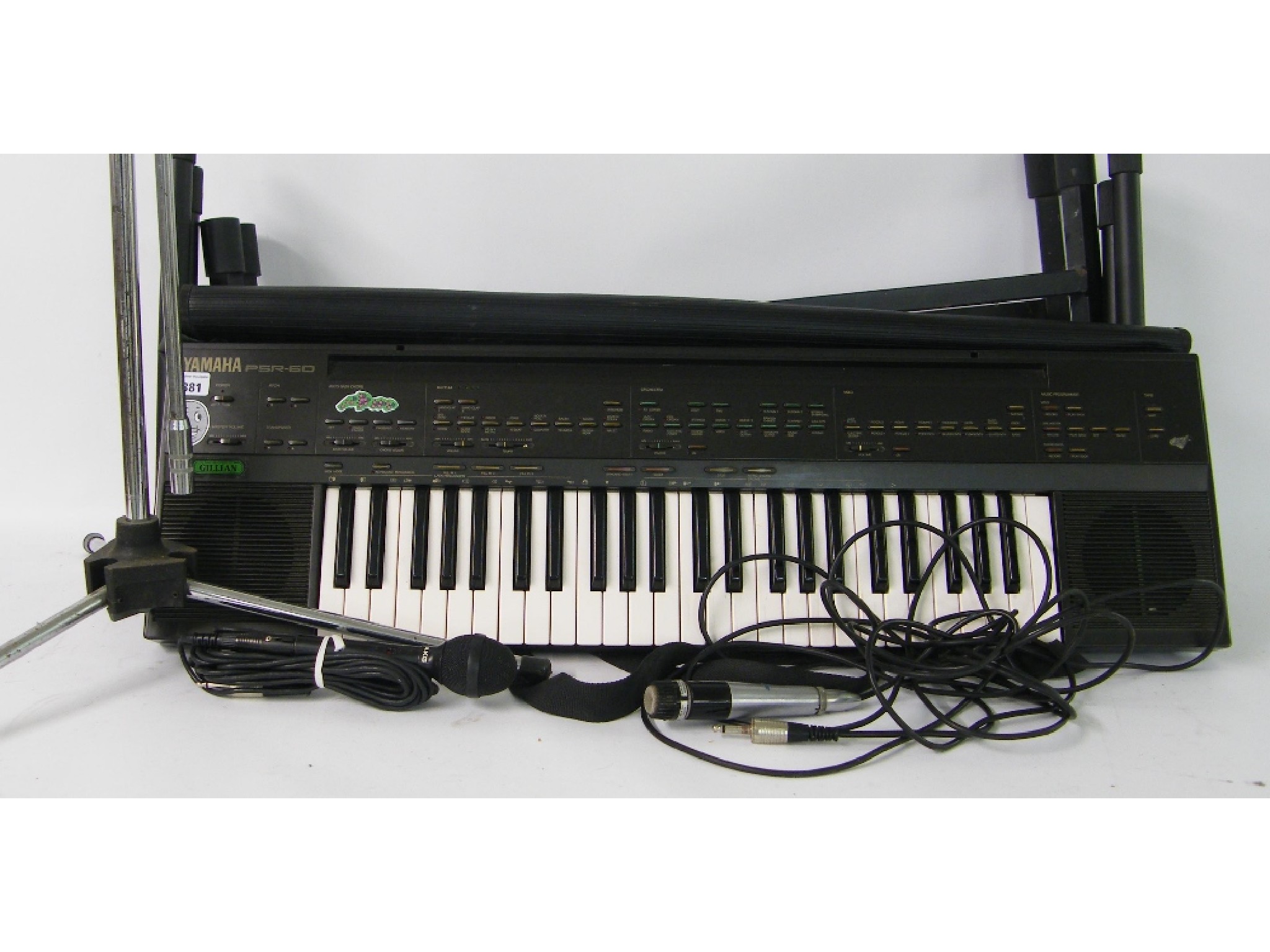 Appraisal: Yamaha PSR- keyboard with two stands a microphone stand an