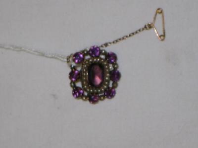 Appraisal: A REGENCY AMETHYST AND SEED PEARL BROOCH in gold setting