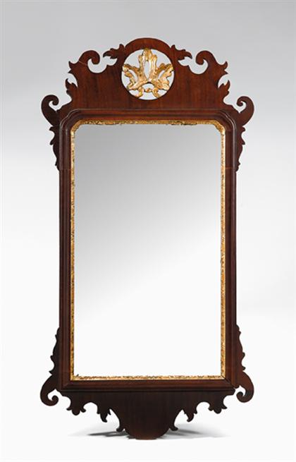 Appraisal: Chippendale mahogany and carved giltwood looking glass th century Scrolled