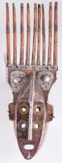 Appraisal: Mali Bambara Mask Bambara mask from Mali metal affixed to