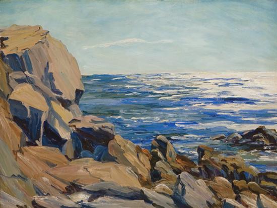 Appraisal: BUTLER MARY CABLE American - Rocky Coastline oil on canvas