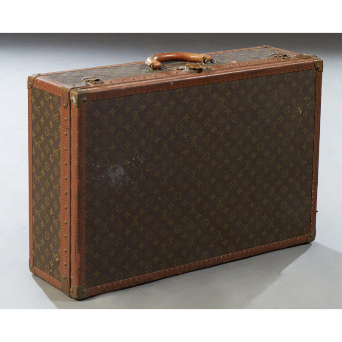 Appraisal: Vintage Large Louis Vuitton Hard Suitcase Serial H - in