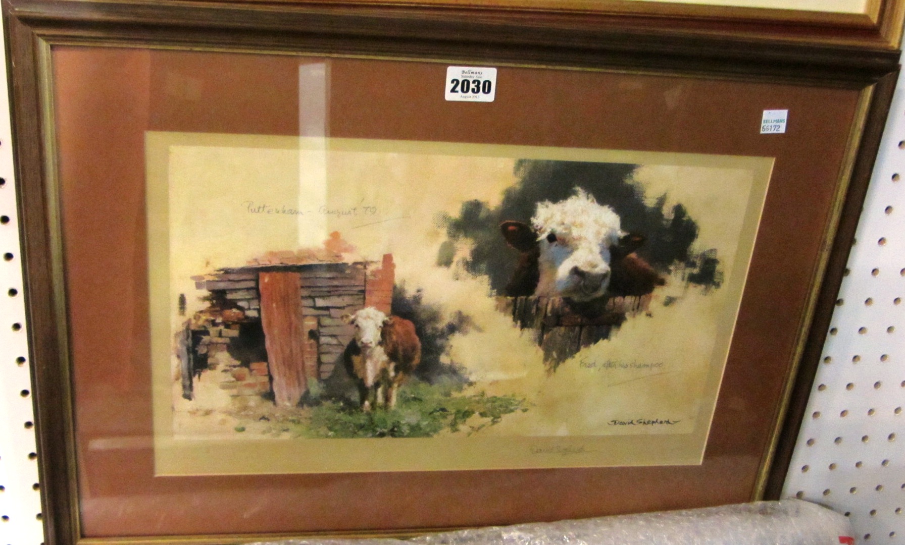 Appraisal: David Shepherd b Lambs Chickens Calves three signed reproduction prints