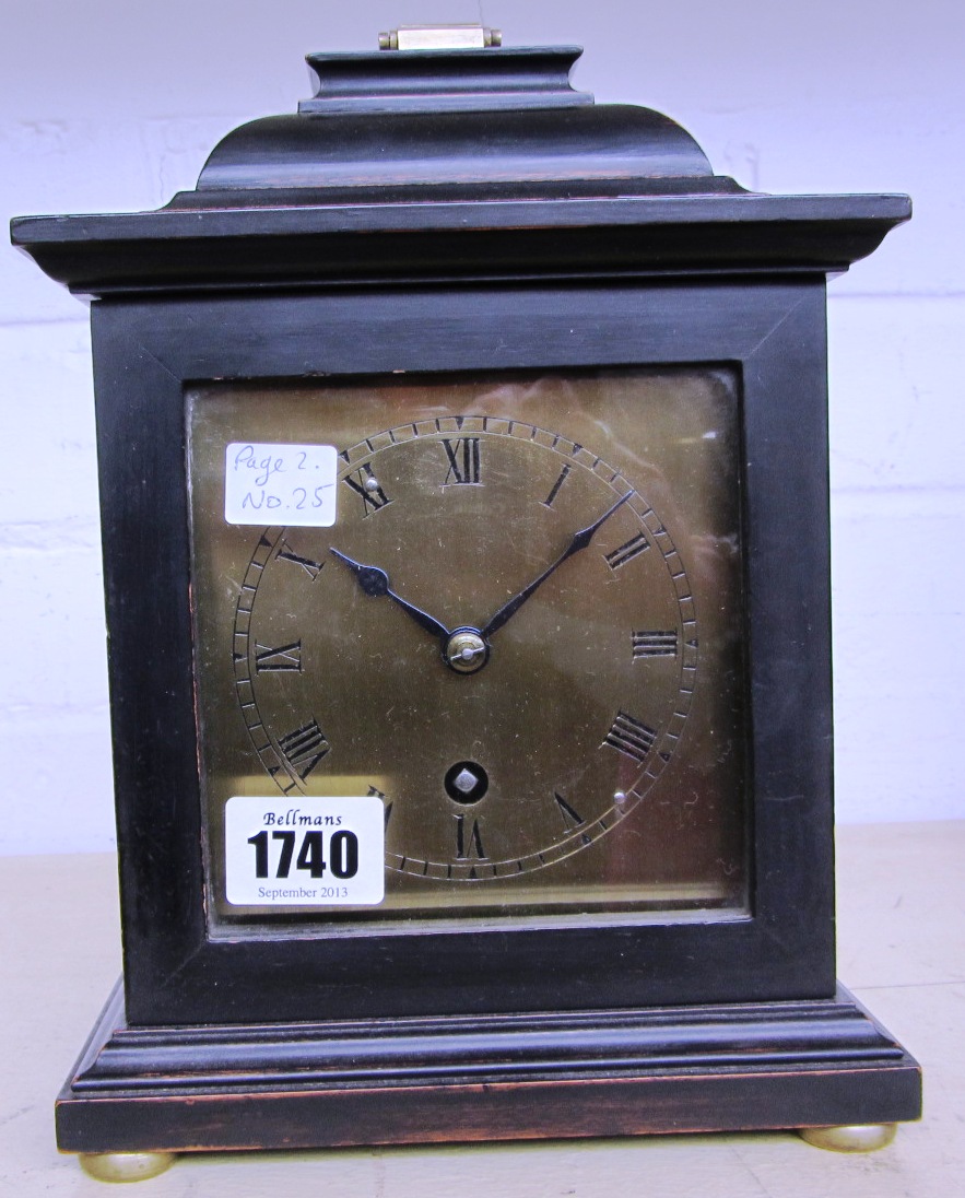 Appraisal: A Smith's Astral ebonised mantel clock with brass dial and