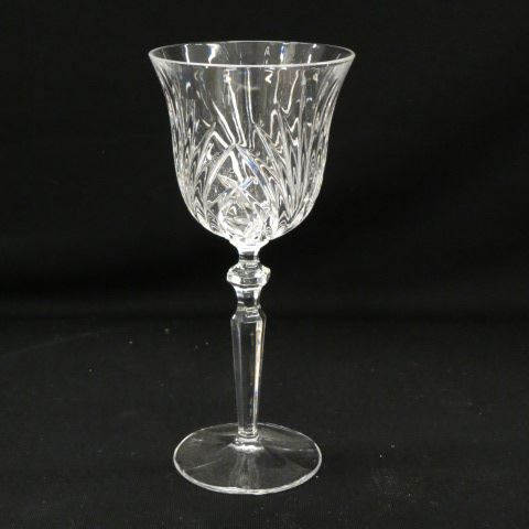 Appraisal: Cut Crystal Goblets tall stems diamond fan design excellent