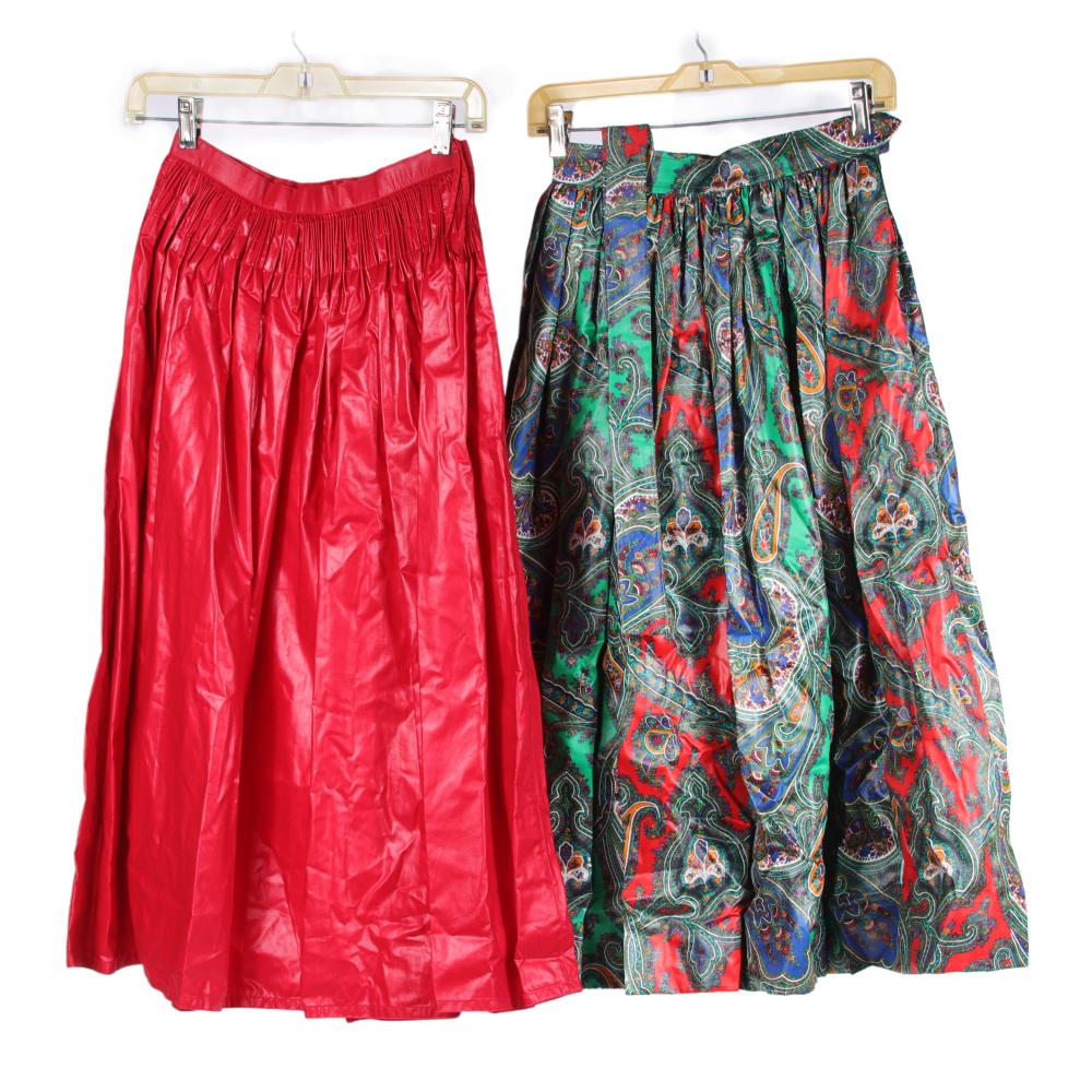 Appraisal: Two vintage designer skirts Saint Laurent Rive Gauche paisley Geoffrey