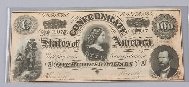 Appraisal: One hundred dollar Confederate note February issue Friedberg CS- Uncirculated