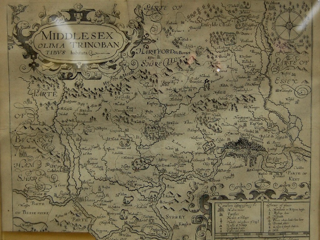 Appraisal: After Johannes Norden - map of Middlesex x cm