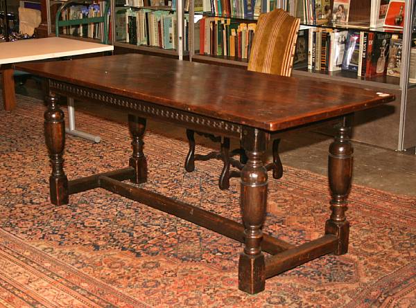 Appraisal: A Baroque style oak refectory table mid th century height