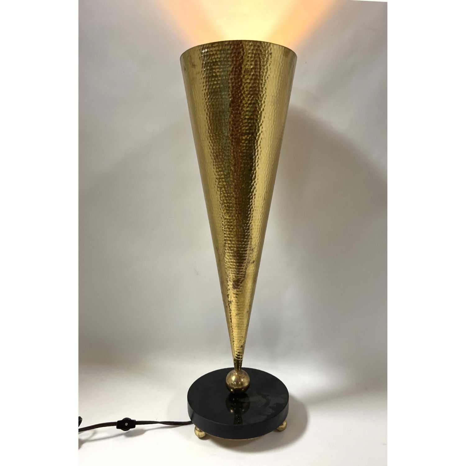 Appraisal: Italian Torchiere Cone Table Lamp with brass top and marble