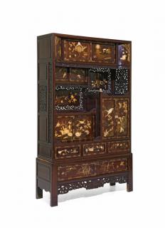 Appraisal: A JAPANESE SHODANA CABINET A JAPANESE SHODANA CABINET Late Meiji