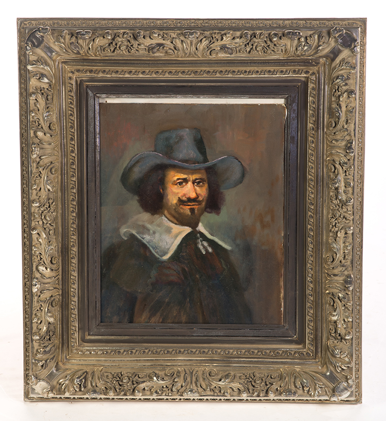 Appraisal: FRAMED OIL ON CANVAS PORTRAIT OF A GENTLEMAN European late