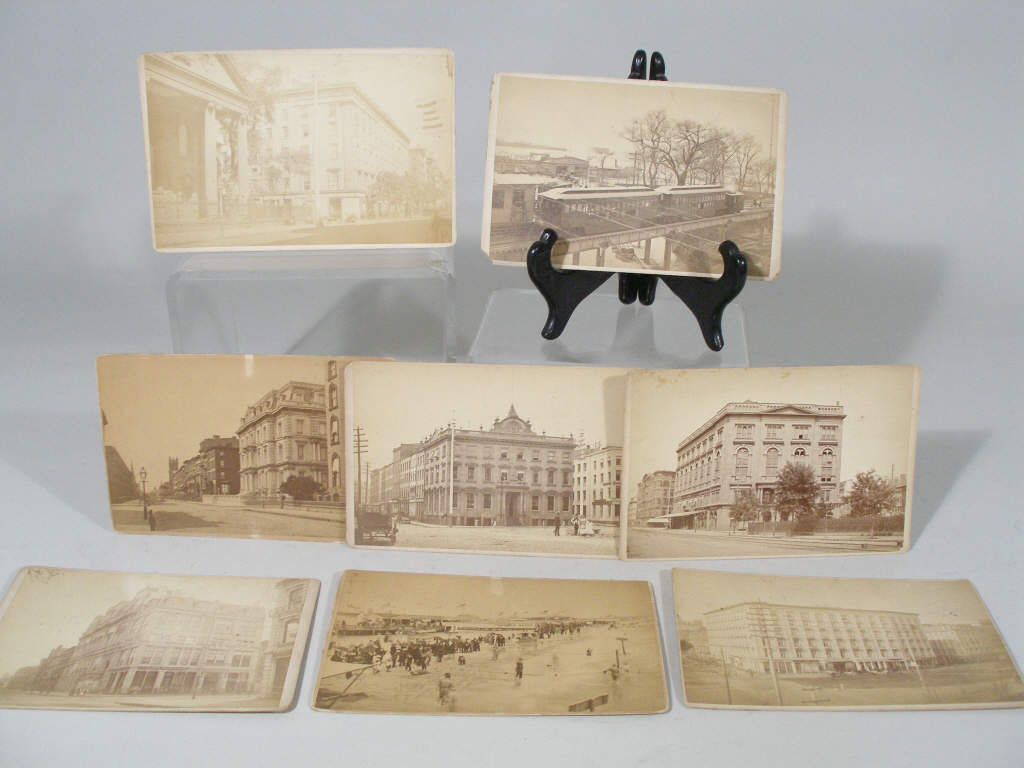 Appraisal: Eight New York City Cabinet Card Images ca s These