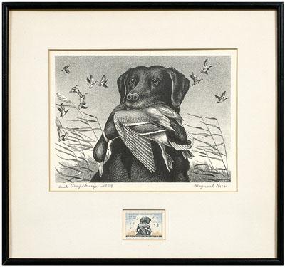 Appraisal: Reece Federal duck stamp print King Buck or Labrador Retriever