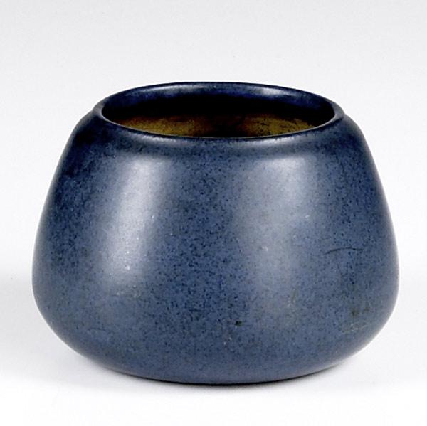 Appraisal: MARBLEHEAD Closed-in vase with matte blue glaze Marked x dia