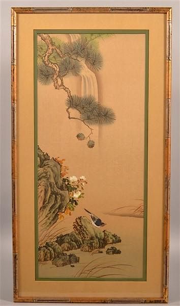 Appraisal: Unsigned Vintage Japanese Painting on Silk Unsigned Vintage Japanese Painting