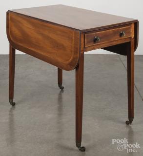 Appraisal: George III inlaid mahogany Pembroke table ca '' h ''