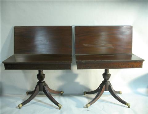 Appraisal: PAIR BALTIMORE FEDERAL MAHOGANY CARD TABLES Circa - each reeded