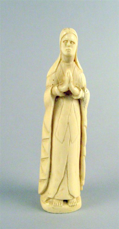 Appraisal: Carved ivory figure of a saint th century possibly goa