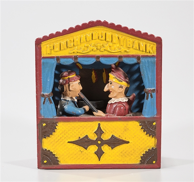 Appraisal: Cast iron Punch Judy bank reproduction x x approx