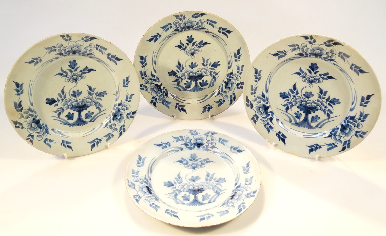 Appraisal: A near matching set of four thC English blue and