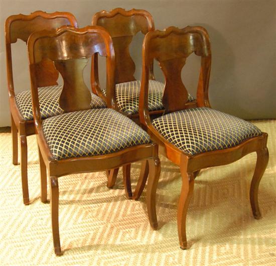 Appraisal: SET OF FOUR SIDE CHAIRS Americah empire sitde chairs H