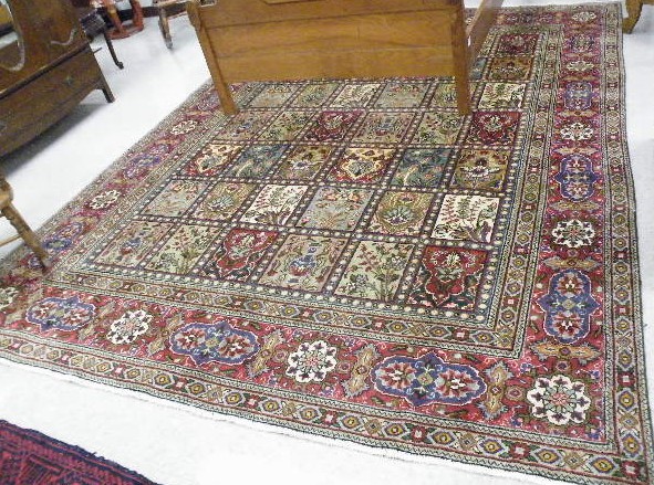 Appraisal: PERSIAN TABRIZ PANEL CARPET Azarbaijan province northwestern Iran the field