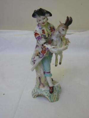 Appraisal: A BERLIN PORCELAIN FIGURE modelled as a goat herd wearing