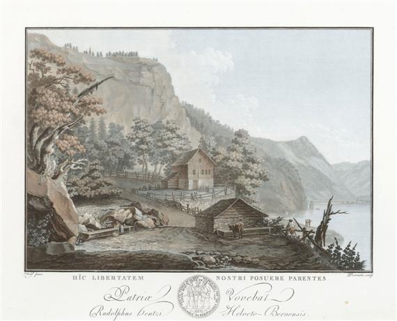 Appraisal: CENTRAL SWITZERLAND -Descourtis after Wolf Die Ruetliwiese mit Schillerstein am