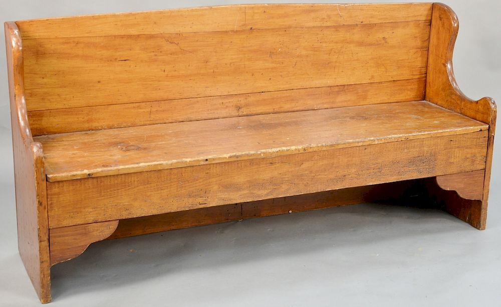 Appraisal: Primitive pine bench length inches Primitive pine bench length inches