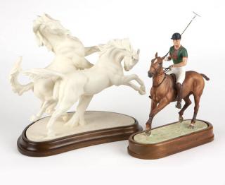 Appraisal: Two Royal Worcester porcelain equestrian groups Circa s each with